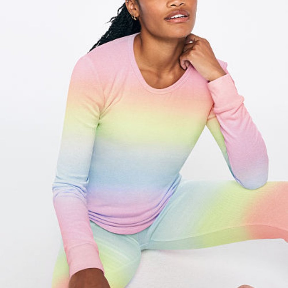 Victoria's Secret PINK Cozy Shirt size XS Rainbow